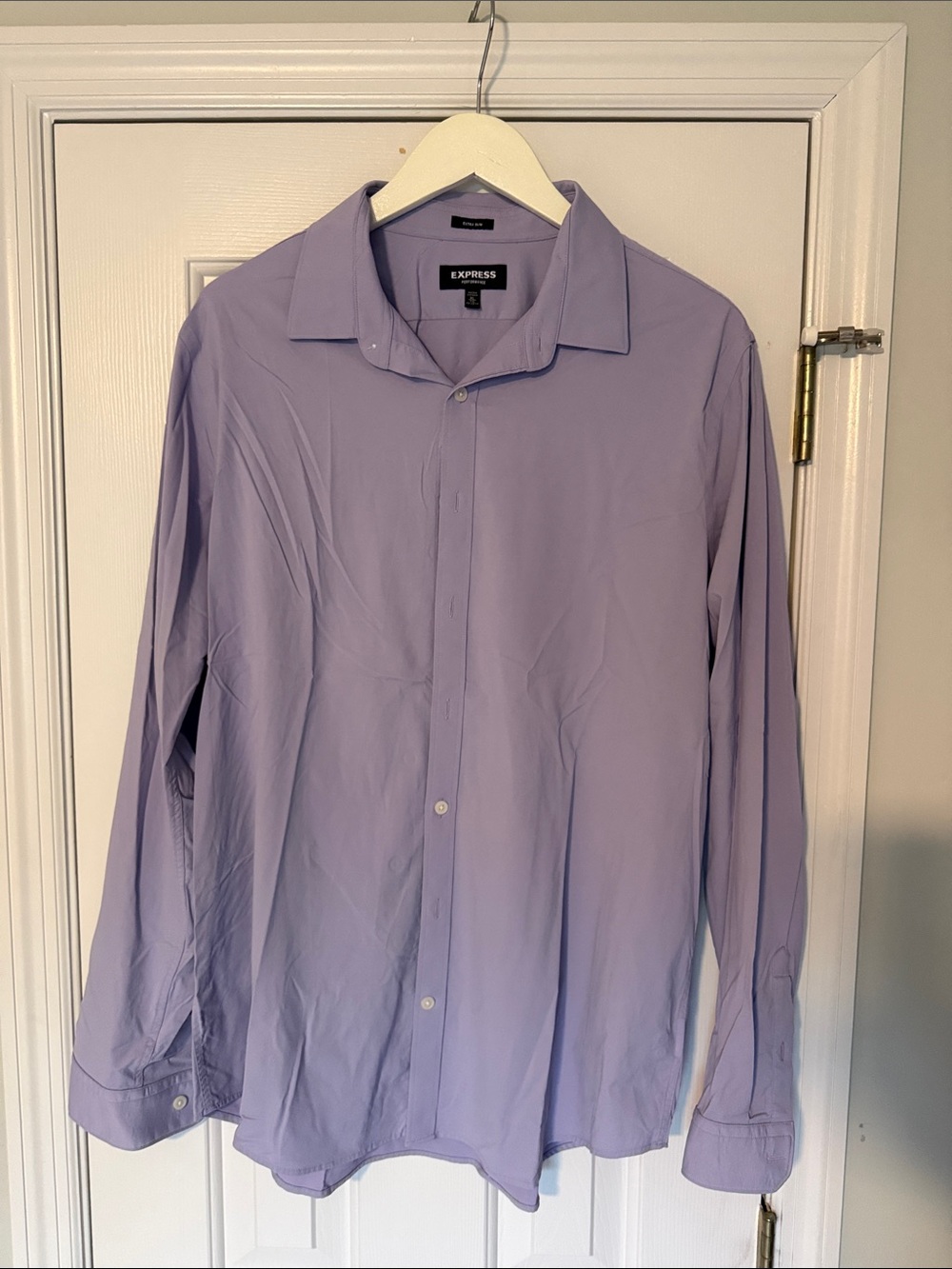 Express Men's Lavender Button-Up Dress Shirt
